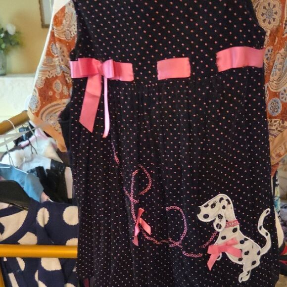 ToddlerBlueberi Boulevard Black Dress with Pink Dots - Picture 4 of 5